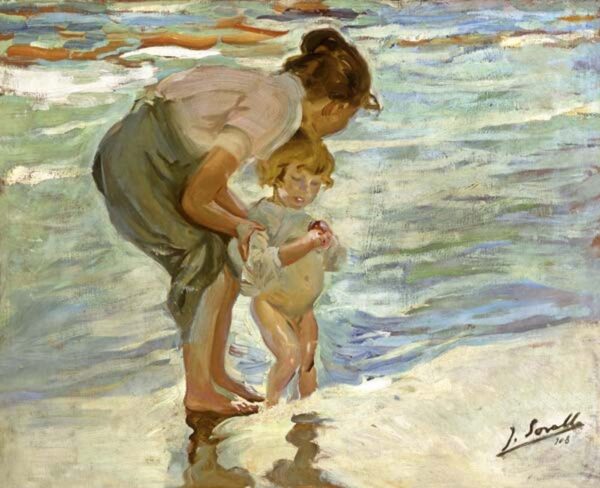 Mãe e filho na praia – Sorolla Joaquín Sorolla Master Apollon