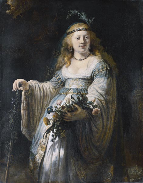 Saskia van Uylenburgh em traje arcadiano – Rembrandt van Rijn Rembrandt van Rijn Master Apollon