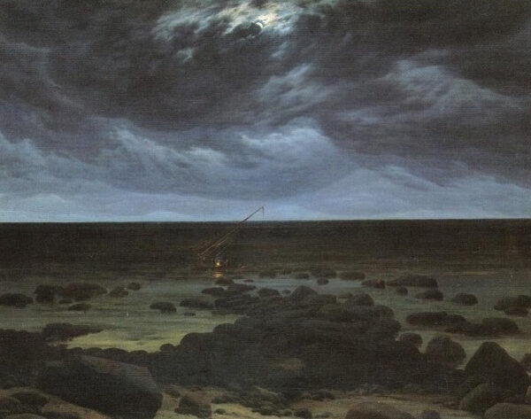 À Beira do Mar à Luz da Lua – Caspar David Friedrich Caspar David Friedrich Master Apollon