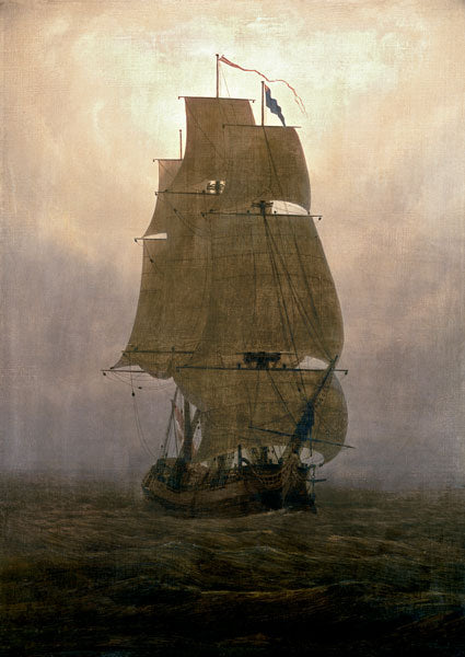 Navio à Vela na Névoa – Caspar David Friedrich Caspar David Friedrich Master Apollon