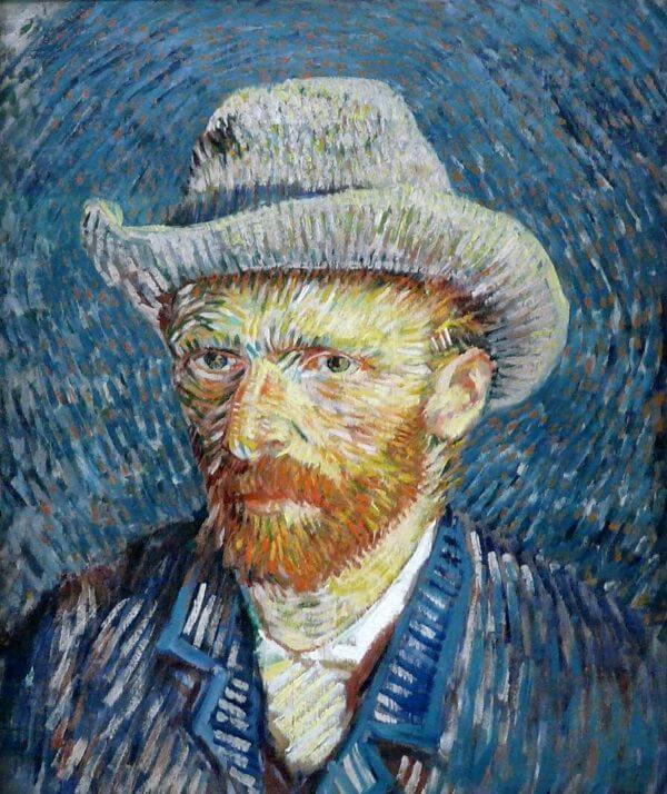 Autorretrato com um chapéu de feltro cinza – Van Gogh Autoportraits de Vincent van Gogh Master Apollon