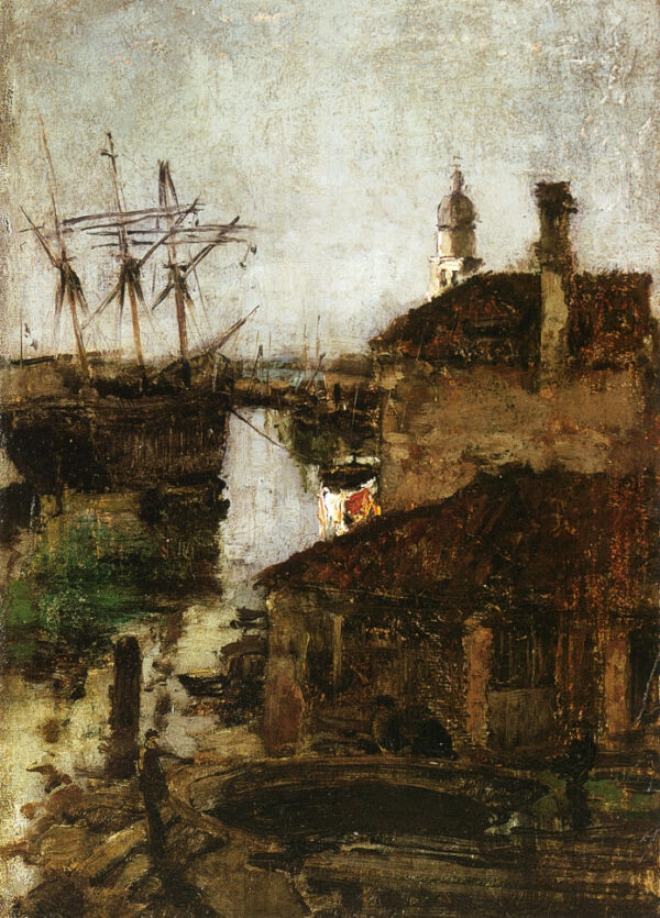 Navio e Cais, Veneza – John Henry Twachtman John Henry Twachtman Master Apollon