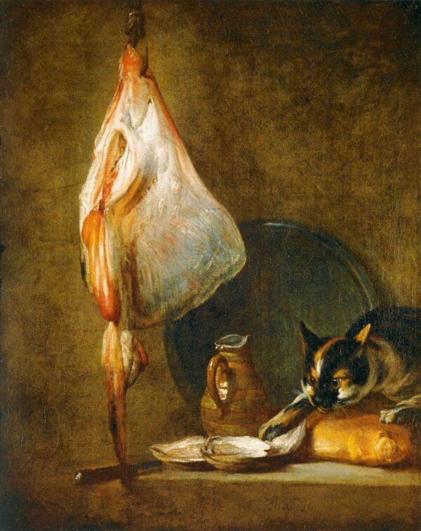 Natureza morta com um gato e uma raia – Jean Siméon Chardin Jean Siméon Chardin Master Apollon