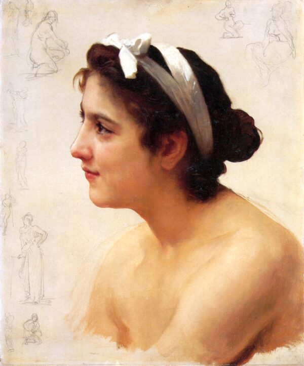 Estudo de uma mulher para oferecer ao amor – William Bouguereau William Bouguereau Master Apollon