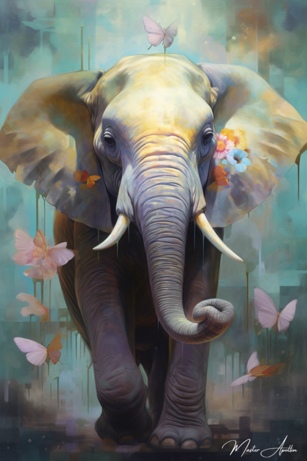 Quadro contemporâneo animais elefante Pinturas Contemporâneas de Animais Master Apollon