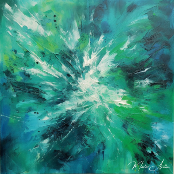 Quadro contemporâneo azul verde rio Pinturas Abstratas Contemporâneas Master Apollon