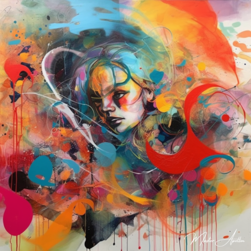 Tabela contemporânea colorida dana Pinturas Abstratas Contemporâneas Master Apollon 2