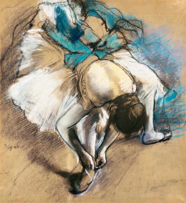 Dançarino amarrando sapatos de balé – Edgar Degas Edgar Degas Master Apollon