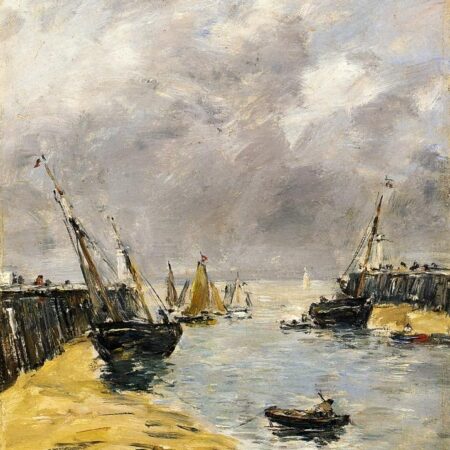 As Jetées, maré baixa, Trouville – Eugène Boudin Eugène Boudin Master Apollon