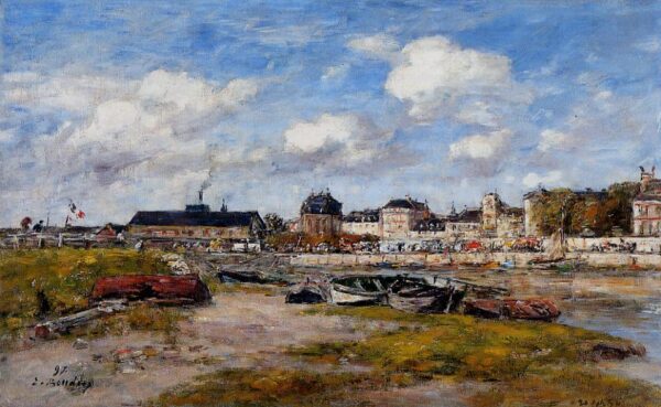 O porto de Trouville, na maré baixa – Eugène Boudin Eugène Boudin Master Apollon