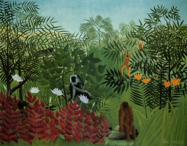 Floresta tropical com macacos e serpente – Henri Rousseau Henri Rousseau Master Apollon