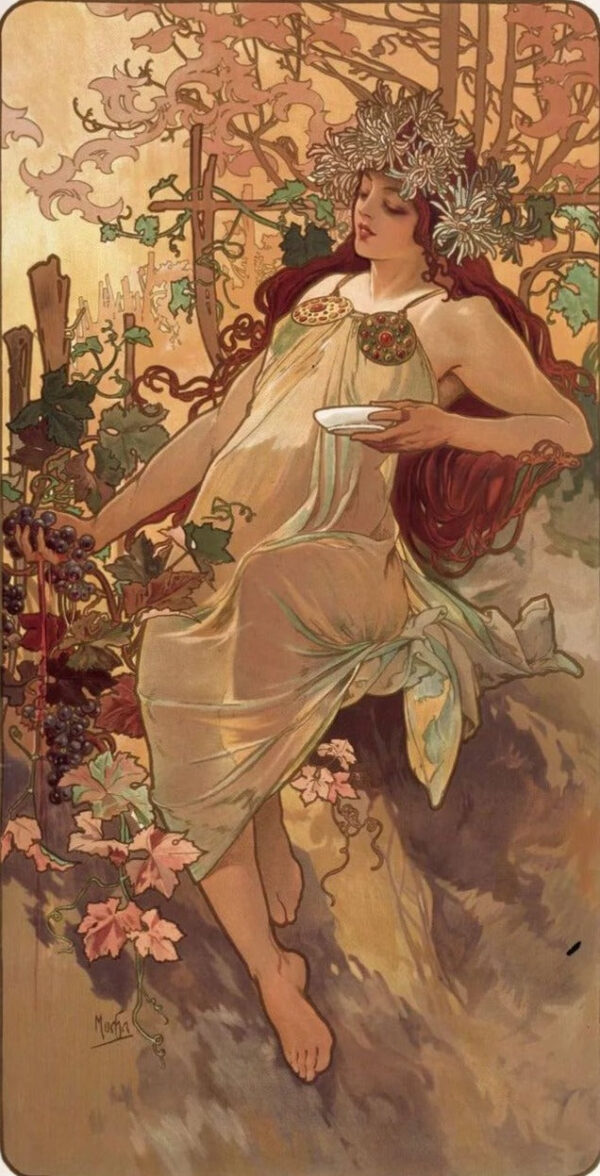 Saisons de l’automne – Mucha em português brasileiro é: “Estações do Outono – Mucha Alphonse Mucha Master Apollon