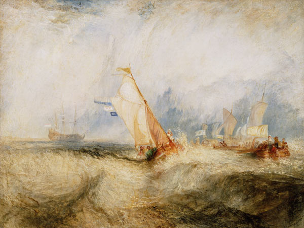 Van Tromp a caminho de agradar seus mestres, os navios no mar, prestes a ancorar – William Turner William Turner Master Apollon