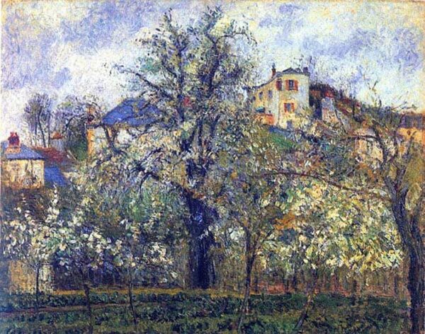 O pomar com árvores em flores, primavera, Pontoise – Camille Pissarro Camille Pissarro Master Apollon