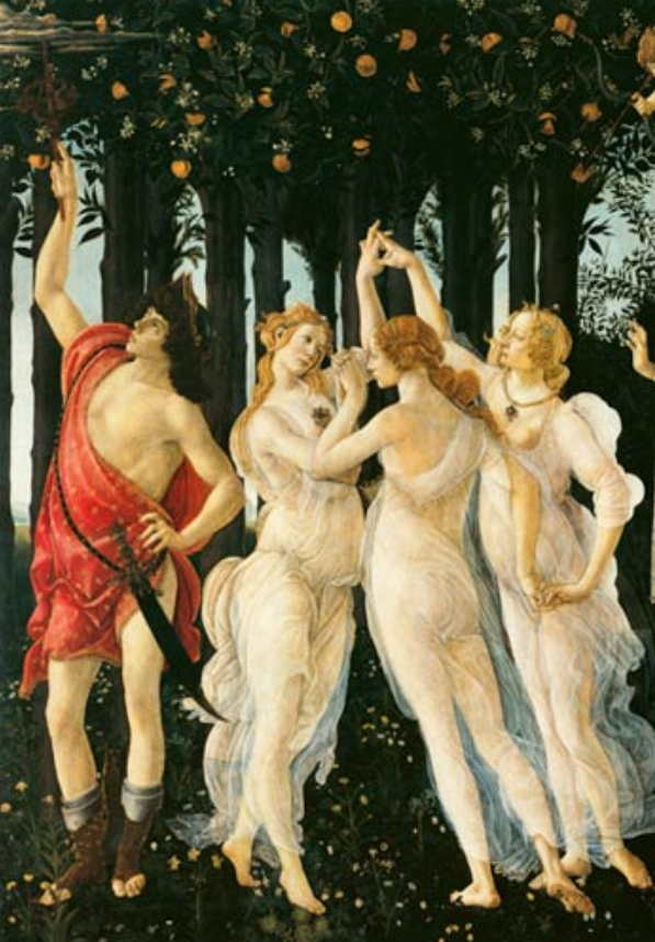 Primavera: Detalhe das Três Graças e de Mercúrio – Sandro Botticelli Sandro Botticelli Master Apollon