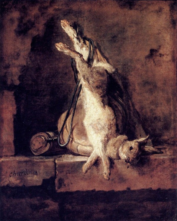 Coelho selvagem com carneiro e pêra em pó – Jean Siméon Chardin Jean Siméon Chardin Master Apollon