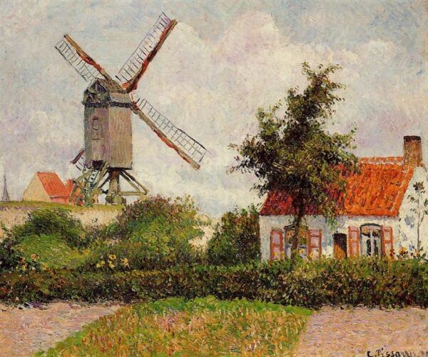 Moinho de vento em Knocke – Camille Pissarro Camille Pissarro Master Apollon