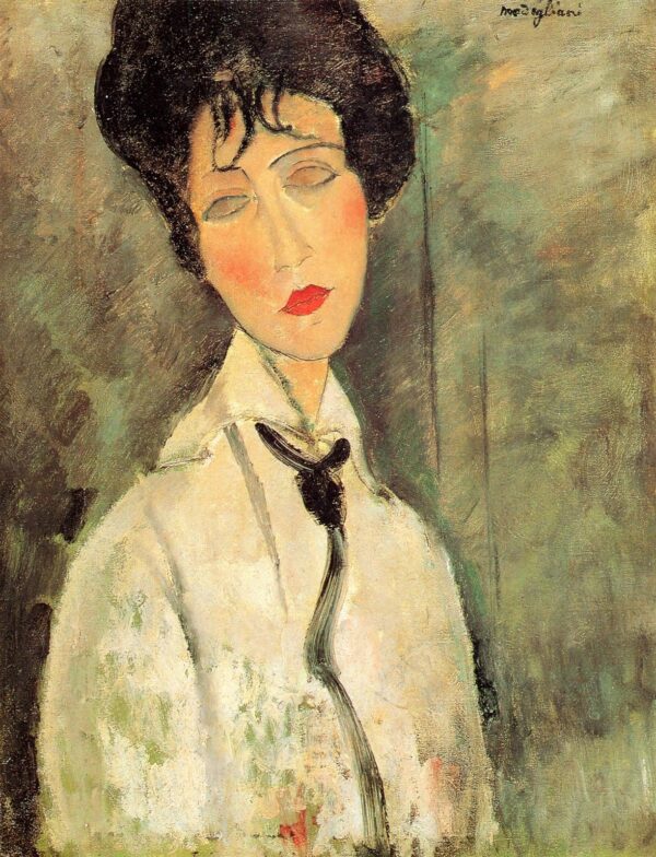 Retrato de uma mulher com uma gravata preta – Amadeo Modigliani Amedeo Modigliani Master Apollon