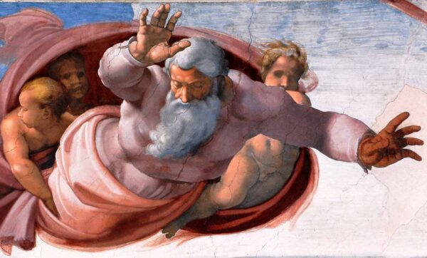 Capela Sistina: Deus separando as águas e a terra (antes da restauração) (detalhe) – Michelangelo Michelangelo Master Apollon