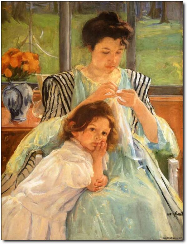 Jovem mãe costurando – Mary Cassatt Mary Cassatt Master Apollon