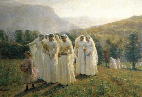 Jovens mulheres indo a uma procissão – Jules Breton Jules Breton Master Apollon