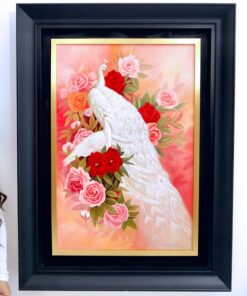 Amor e Pavão Branco | 60 x 90 cm Pintura Original à Venda Master Apollon