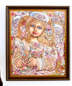 Anjo das Luzes de Natal | 60 x 75 cm Pintura Original à Venda Master Apollon