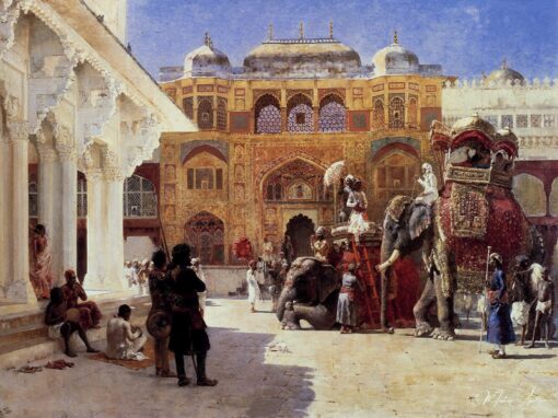 Chegada do Príncipe Humbert, o Rajá, ao Palácio de Âmbar – Edwin Lord Weeks Edwin Lord Weeks Master Apollon 2