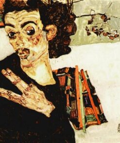Autorretrato com um vaso negro e dedos afastados – Egon Schiele Egon Schiele Master Apollon