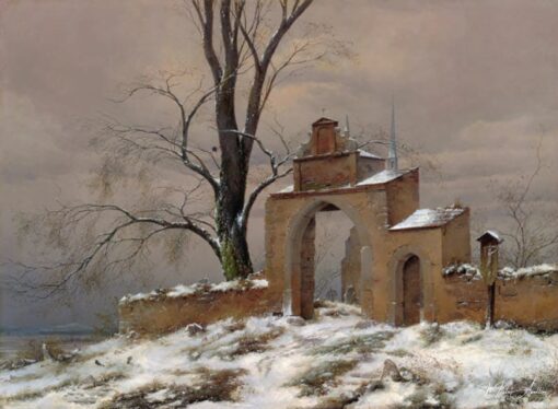 Barreira de cemitério sozinha no inverno – Caspar David Friedrich Caspar David Friedrich Master Apollon