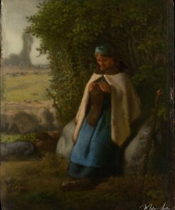 Bergère sentada sobre uma rocha – Jean-François Millet Jean-François Millet Master Apollon