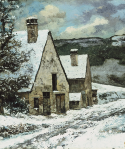 Borda de vila no inverno – Gustave Courbet Gustave Courbet Master Apollon