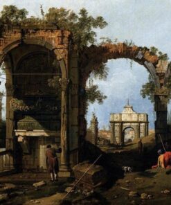 Capricho com ruínas e edifícios clássicos, por volta de 1760 (óleo sobre tela) – Giovanni Antonio Canal Giovanni Antonio Canal Master Apollon