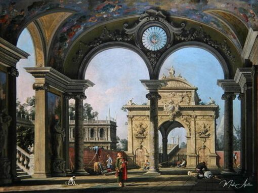 Capriccio de um arco do triunfo visto através de uma abóbada ornamentada, por volta de 1750 – Giovanni Antonio Canal Giovanni Antonio Canal Master Apollon