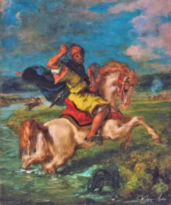 Cavaleiro marroquino atravessando um vau – Eugène Delacroix Eugène Delacroix Master Apollon