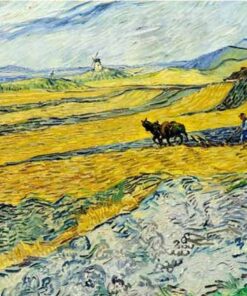 Campo com camponês arando e o moinho – Van Gogh Vincent Van Gogh Master Apollon