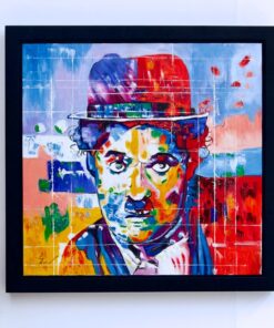 Charlie Chaplin Pop Art | 55 x 55 cm Pintura Original à Venda Master Apollon