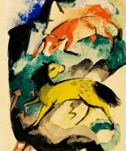 Cavalo de limão e boi de fogo do príncipe Jussuff (na cartolina para os alunos do calabouço) – Franz Marc Franz Marc Master Apollon