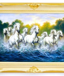Cavalos Brancos e Rios | 90 x 60 cm Pintura Original à Venda Master Apollon