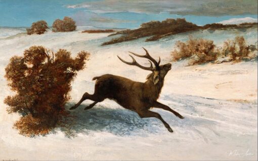Cervo correndo na neve – Gustave Courbet Gustave Courbet Master Apollon