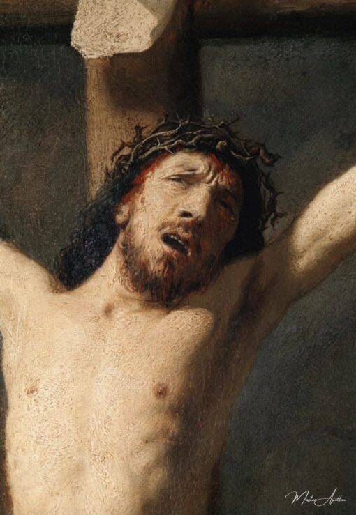 Cristo na cruz, detalhe da cabeça – Rembrandt van Rijn Rembrandt van Rijn Master Apollon 2