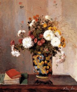 Crisântemos em um vaso de porcelana – Camille Pissarro Camille Pissarro Master Apollon