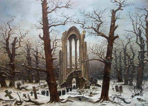 Cemitério de mosteiro na neve – Caspar David Friedrich Caspar David Friedrich Master Apollon