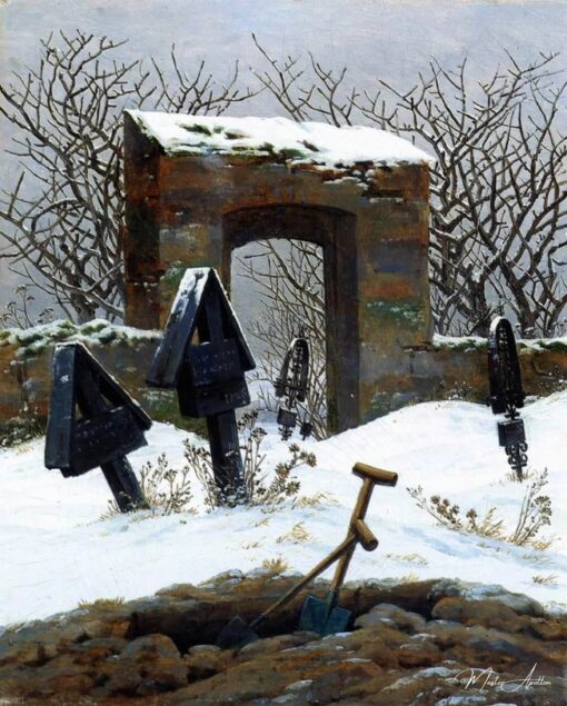 Cemitério sob a Neve – Caspar David Friedrich Caspar David Friedrich Master Apollon