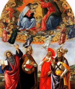 Coroação de Maria com São João Evangelista, Santo Agostinho, São Jerônimo e São Elígio – Sandro Botticelli Sandro Botticelli Master Apollon