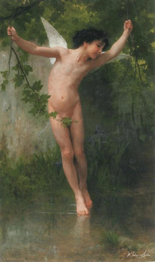 Cupido voando acima da água – William Bouguereau William Bouguereau Master Apollon