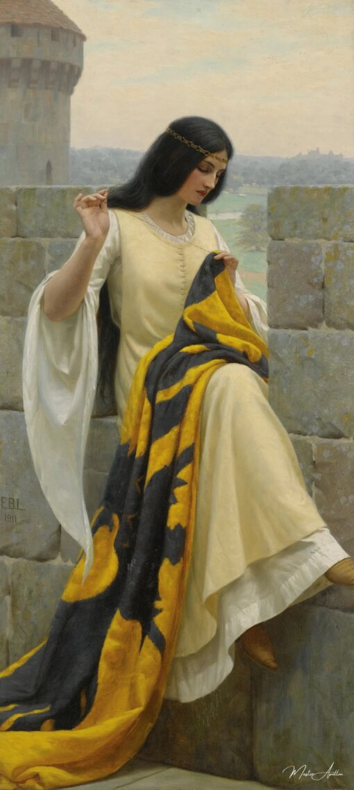Dama bordando a bandeira – Edmund Leighton Edmund Leighton Master Apollon