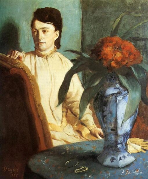 Dama e vaso de flores de flores chinesas – Edgar Degas Edgar Degas Master Apollon 2