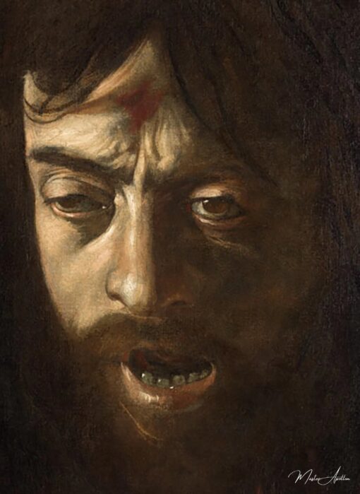 David com a cabeça de Golias, detalhe da cabeça – Caravaggio Caravaggio Master Apollon