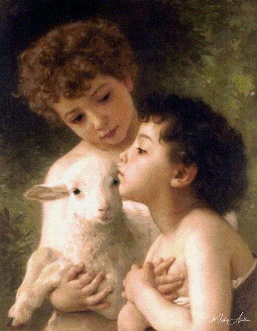 Crianças com cordeiro – William Bouguereau William Bouguereau Master Apollon